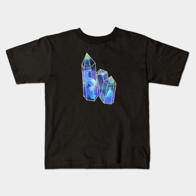 Blue Quartz Crystal Kids T-Shirt by Erinnn48